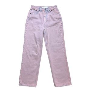 Afends Pink Wash High Rise Denim Straight Leg Jeans US 2